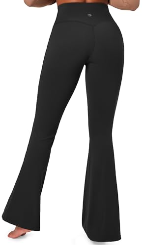 Flare Leggings for Women Tummy Control Flared Leggings No Front Seam Yoga Pants Women High Waisted Workout Bell Bottoms