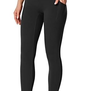 No Front Seam Leggings with Pockets for Women Buttery Soft Tummy Control Workout Leggings High Waisted Yoga Pants