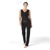 Lounge Yoga Pants Black Flared Cotton Leggings, 32.5” Inseam, Wide Waistband, No Show Coverage, Relaxed Flare Leg