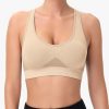 Racerback Sports Bras for Women Comfortable Wirefree Sleep Bras Breathable Mesh Padded Low Impact Workout Bra