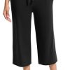 31Y0IfpCZ3L.jpg Wide Leg Capri Pants for Women Loose Yoga Pants Drawstring Comfy Lounge Sweatpants with Pockets