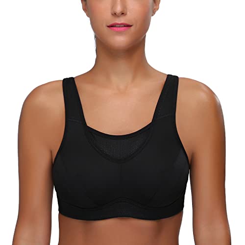 High Impact Sports Bras for Women Plus Size Non Padded Wirefree Workout Bra Bounce Control