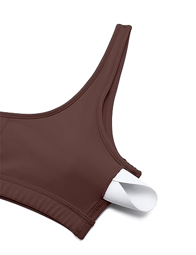 Butterluxe Mini Bra for Women - Scoop Neck Low Impact Wireless Sports Yoga Padded Workout Cami