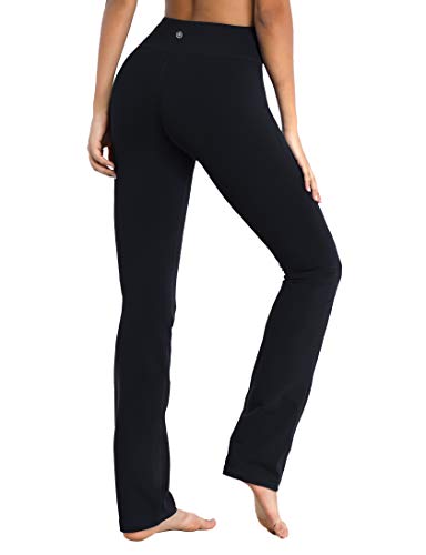29"/31"/33"/35"/37" Women's High Waist Straight Leg Yoga Pants Tummy Control Workout Pants with Pockets