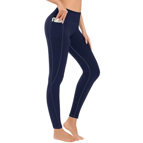 31at-ld0X2L.jpg 4 Pack Yoga Leggings with Pockets for Women - High Waist Tummy Control Pants for Workout