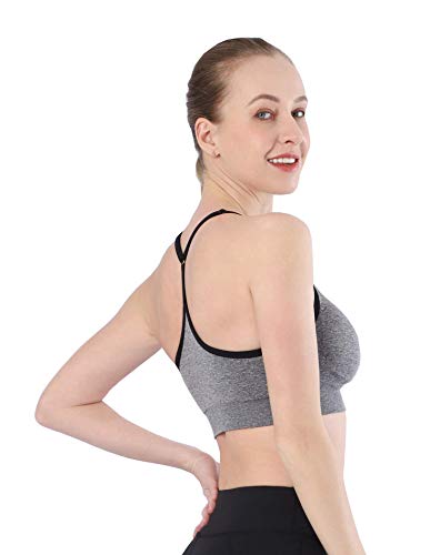 Women's Cross Back Sport Bras,Adjustable Straps Padded Criss Cross Cropped Bras for Yoga Workout Fitness