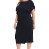 Women's Boat Neck Flutter Sleeve Dress Occasion Event Guest of