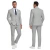 Men's Linen Suit 2 Piece Slim Fit Summer Beach Wedding Dress Tux Prom Suit Blazer Jacket and Pants