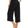 31bvoBpDbZL.jpg Womens Capri Pants Loose Yoga Pants Wide Leg Drawstring Comfy Lounge Pajama Capris Sweatpants with Pockets