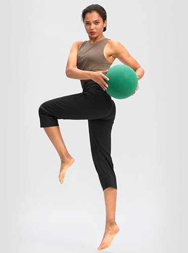 Capri Pants for Women High Waist Workout Yoga Pants with Pockets Tummy Control Leggings Crop Straight
