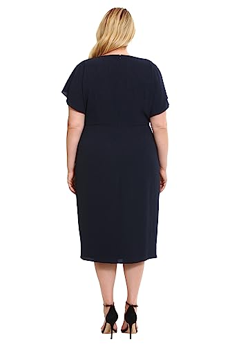 Women's Boat Neck Flutter Sleeve Dress Occasion Event Guest of
