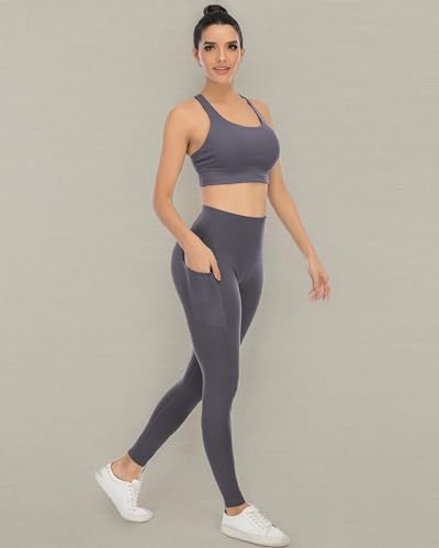 31dAJqMwPL.jpg 4 Pack Leggings with Pockets for Women,High Waist Tummy Control Workout Yoga Pants