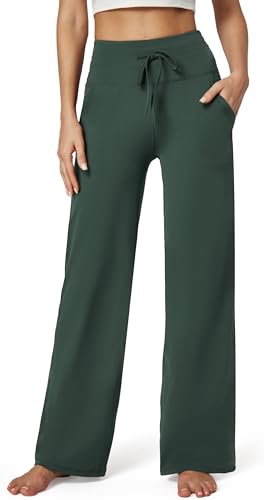 Wide Leg Yoga Pants for Women Sweatpants with Pockets Yoga Pants Flare Lounge Pants Loose High Waist Comfy Workout Dance