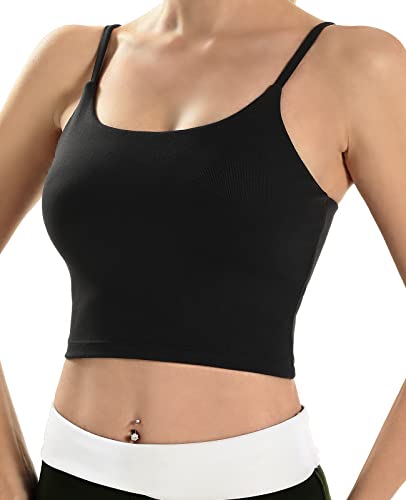 Sports Bras for Women Quick-Dry Padded Wirefree Workout Crop Cute Tank Tops Camisole Yoga Fitness Running Gym