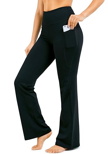 28"/30"/32"/34" Inseam Women's Bootcut Yoga Pants Long Bootleg High-Waisted Flare Pants with Pockets