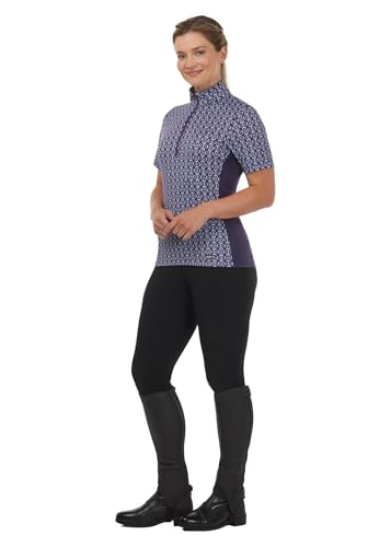 Women's Breeze Ice Fil Short Sleeve Horse Riding Shirt – Ultra-Lightweight Cooling Equestrian Top, Great for Summer