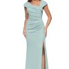 Women's Long Asymmetrical Neckline Scuba Dress