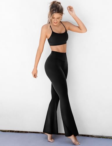 Women's High Waist Flare Yoga Pants, No Front Seam, Casual Leggings with Tummy Control, 29/31/33" Inseam