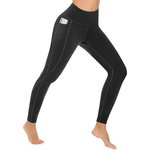 31iBZjUIkCL.jpg 4 Pack Yoga Leggings with Pockets for Women - High Waist Tummy Control Pants for Workout
