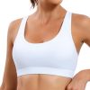 Strappy Sports Bra for Women Sexy Crisscross Back Light Support Yoga Bra with Removable Cups