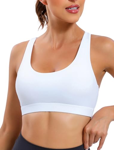 Strappy Sports Bra for Women Sexy Crisscross Back Light Support Yoga Bra with Removable Cups