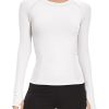 Long Sleeve Workout Tops for Women, Seamless Yoga Running Tops Breathable Athletic Shirts 3 Pack