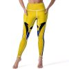 Wooden Barbados Flag Women's Yoga Pants Stretch Leggings with Pockets High Waist for Workout