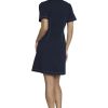 Women's Short Sleeve Fit and Flare Scuba Crepe Dress