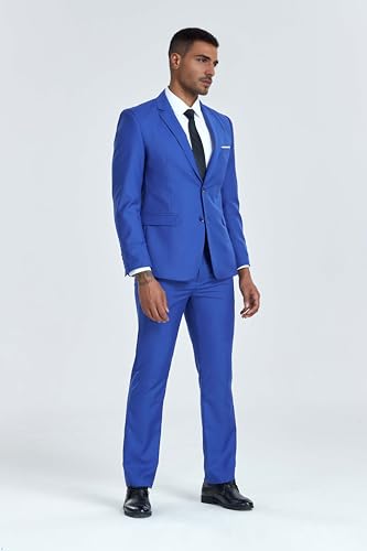 Men's Suit Slim Fit 2 Piece Prom Suits Two Button Jacket Pants Tuxedo Formal Wedding Dinner Business