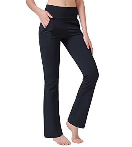 Women's High Waisted Boot Cut Yoga Pants 4 Pockets Workout Pants Tummy Control Women Bootleg Work Pants Dress Pants