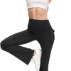 Women's Flare Leggings with Pockets High Waisted Butt Lifting No Front Seam Tummy Control Bootcut Yoga Pants for Women