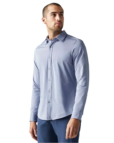 Men's Commuter Shirt, Performance Dress Shirts for Men, Machine Washable, Wrinkle Resistant, Slim Fit Button Down Shirt
