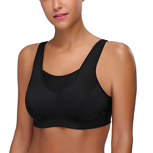High Impact Sports Bras for Women Plus Size Non Padded Wirefree Workout Bra Bounce Control