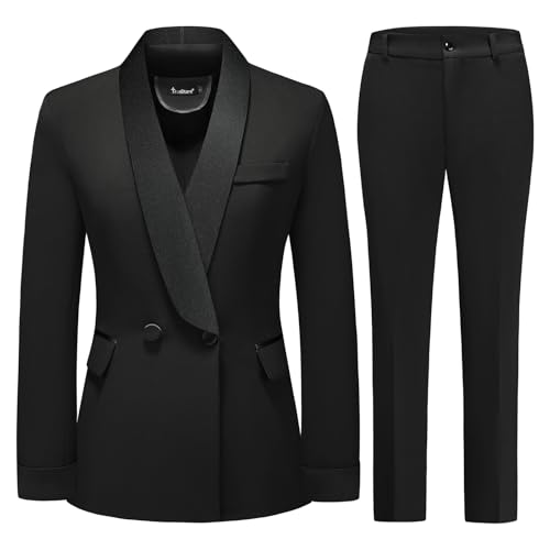 31s0q1KgljL.jpg Women's Pants Suit 2 Piece Set Smil Fit Jacket Shawl Sollar Blazer Dress for Women