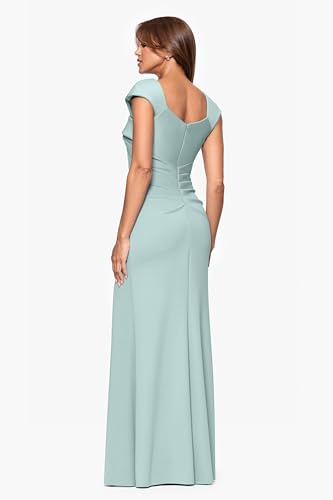 Women's Long Asymmetrical Neckline Scuba Dress