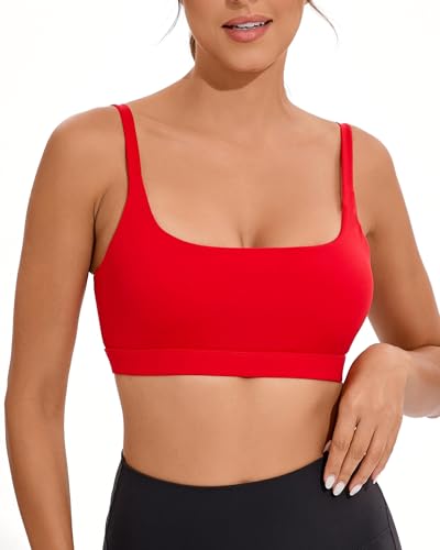 Sports Bras for Women,Square Neck Sports Bra Medium Support Yoga Bra Workout Crop Top with Removable Cups