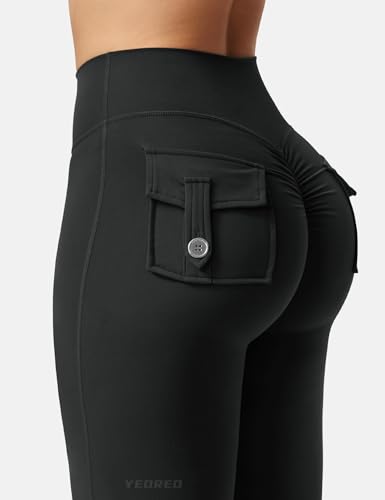 CoreFlex Flare Leggings with Pockets for Women Scrunch Workout Leggings Butt Lifting Gym Yoga Pants