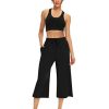 31t8WAkC9-L.jpg Womens Capri Pants Loose Yoga Pants Wide Leg Drawstring Comfy Lounge Pajama Capris Sweatpants with Pockets