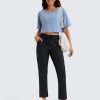 Womens Casual 7/8 Pants 27" - Lightweight Workout Outdoor Athletic Track Travel Lounge Joggers Pockets