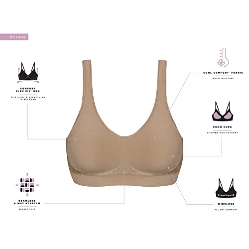 Women's Comfort Revolution Wireless Bra, ComfortFlex Fit Full-Coverage Bra, DF3488