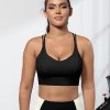 Sports Bra for Women Strappy Medium Support Push Up Padded Sports Bra for Running Workout Bra Yoga Bra