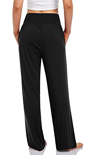 Women's Casual Loose Wide Leg Cozy Pants Yoga Sweatpants Comfy High Waisted Sports Athletic Lounge Pants with Pockets