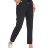 Womens 4-Way Stretch Ankle Golf Pants 7/8 Casual Dress Work Athletic Travel Workout Sweatpants with Pockets