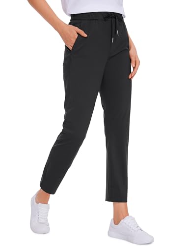 Womens 4-Way Stretch Ankle Golf Pants 7/8 Casual Dress Work Athletic Travel Workout Sweatpants with Pockets