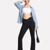 31vt3WnEGVL.jpg Women's Crossover High Waist Flare Workout Leggings Bootcut Bell Bottom Yoga Pants with Tummy Control