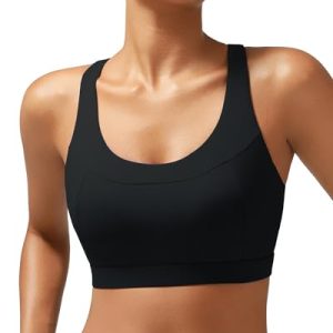 Sports Bras for Women High Support,Racerback Molded Cup Sports Bra with Sewn in Pads