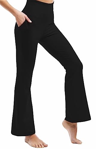 Flare Leggings for Women, High Waisted Yoga Pants with Pockets for Women Trousers