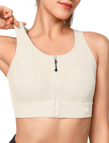 Front Closure Sports Bras for Women High Support Large Bust Supportive Sports Bra High Impact for Running