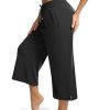 31yevF3ginL.jpg Wide Leg Capri Pants for Women Loose Yoga Pants Drawstring Comfy Lounge Sweatpants with Pockets
