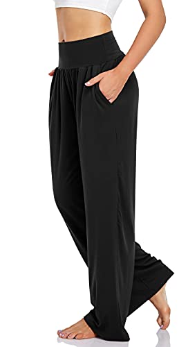 Women's Casual Loose Wide Leg Cozy Pants Yoga Sweatpants Comfy High Waisted Sports Athletic Lounge Pants with Pockets